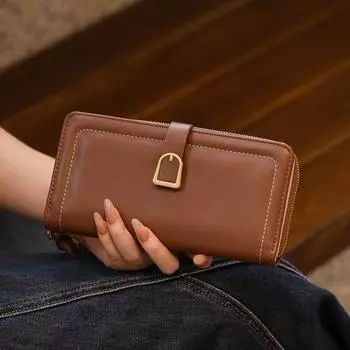 PU Leather Simple Versatile Women s Large Capacity Niche Zipper Handbag зелёный