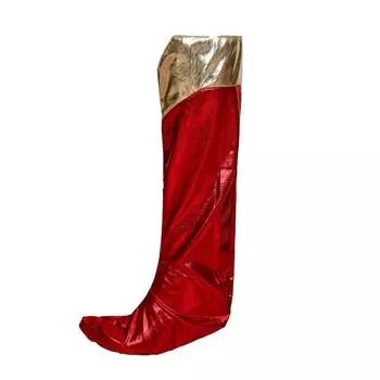 PU leather superwoman boots cover, bronzing superman long foot cover, bronzing superman foot cover красный