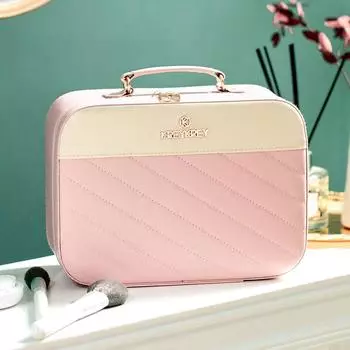 PU Leather Women Cosmetic Bag Waterproof Makeup Bag Korean Storage Bag Toiletries Organizer M