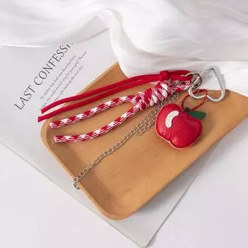 PU Leather Woven Rope Bag Hanging Anti-Lost Braided Rope Car Keyrings Small Gifts