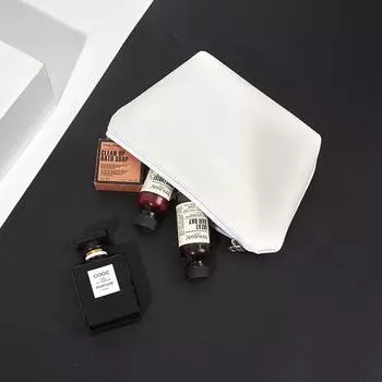 PU Material Cosmetic Bag Travel and Business Portable Cosmetics Storage Bag Waterproof Washing Bag 23*6*13cm белый