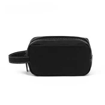 PU Material Waterproof Washing Bag Large Capacity Simple Business Travel Portable Cosmetic Bag Storage Bag 17*7*9.5cm чёрный