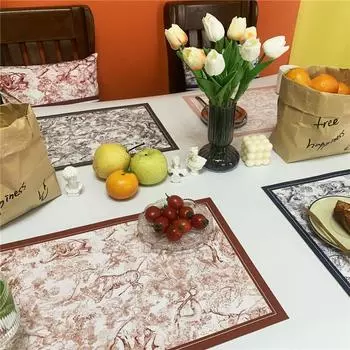 Коврик для еды из полиуретана, водонепроницаемый, теплоизолирующий, коврик для чашки кофе, кухонный коврик, декоративный коврик для посуды, подставка для еды, легко моется 30x45 cm