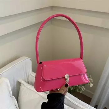 Pu модная маленькая квадратная сумка нишевая иностранная сумка на плечо с текстурой замок сумка через подмышку серебряный