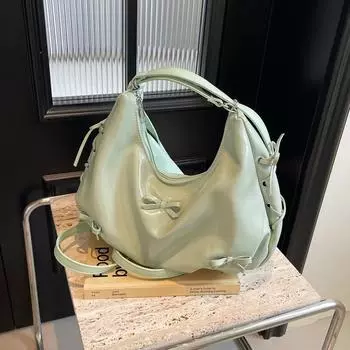 ПУ молния однотонная элегантная арочная утонченная женская сумка новая в стиле вестерн универсальная плиссированная сумка-булочка модная