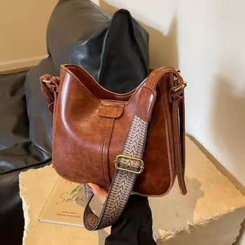 PU молния усовершенствованная ретро популярная сумка через плечо текстура широкополосная сумка-ведро женская сумка чёрный