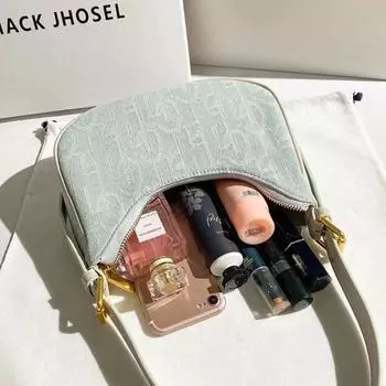 ПУ ниша ретро холст багет женская осень и лето новая сумка через плечо