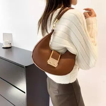 PU однотонная одноплечая женская сумка универсальная сумка подмышкой