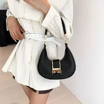 PU однотонная одноплечая женская сумка универсальная сумка подмышкой