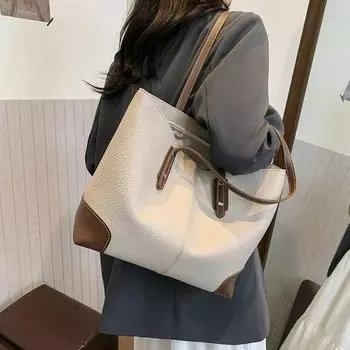 ПУ однотонные повседневные сумки-тоут легкие модные новые зрелые большие размеры индивидуальные универсальные стильные новинки сумки через плечо