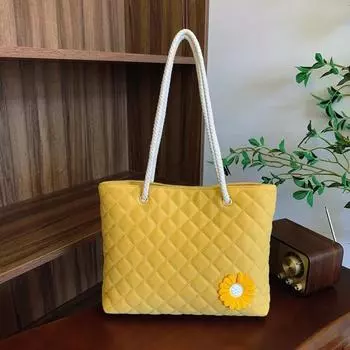 ПУ однотонный цветочный замок большой емкости модная маятниковая мягкая и простая сумка через плечо