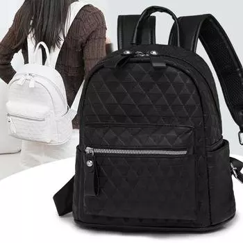 ПУ рюкзаки для женщин простота большой вместимости сумки для отдыха и путешествий монохромный рюкзак