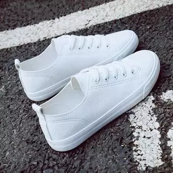 Pu шнуровка новые вулканизированные кроссовки сплошные женские туфли 2024 горячая распродажа круглый носок весна/осень папины туфли на низком каблуке спортивные 36 белый