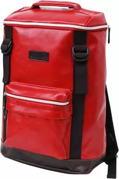PU W Belt Square Backpack Red [Aventura] RAP-10021