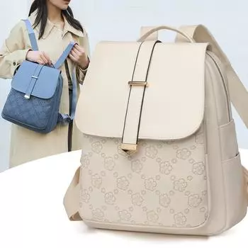 ПУ женский рюкзак студенческий школьный рюкзак дорожный рюкзак чёрный