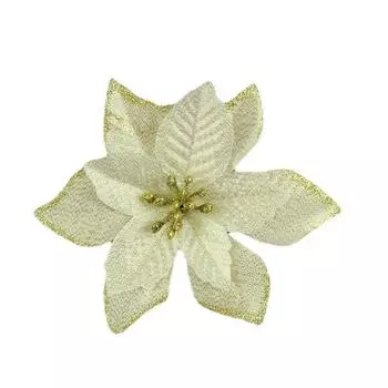 Пуансеттия Рождественская елка Искусственный цветок Украшение Праздничное украшение Ткань Цвет