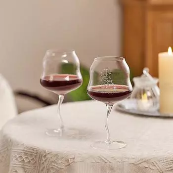 PUBBY Goblet Red Wine Goblet Creative Twisted Red Wine Cup Kitchen Restaurant Party Large Capacity Home Drinkware.