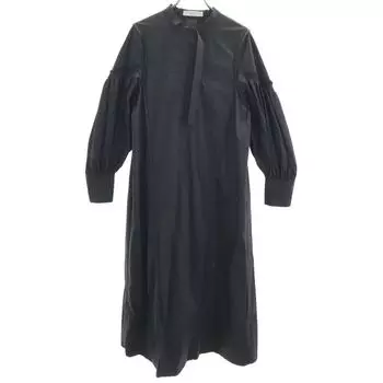 PUBLIC TOKYO made in Japan Long sleeve stretch Long dress F Gray Women Used