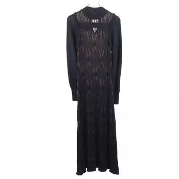 PUBLIC TOKYO Overall handle Long sleeve Wool Blend Knit Long dress Women Used