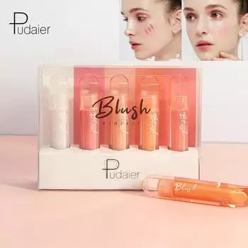 Pudaier 9-цветные жидкие румяна, увлажняющий свет, осветляющий цвет лица, набор натуральных румян