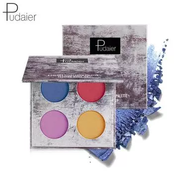 Pudaier Четырехцветная палитра теней для век Earth Glitter Pearl Matte Multicolor 02