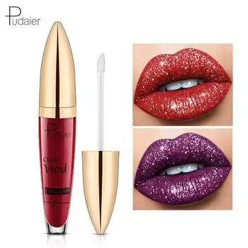 Pudaier Матовый перламутровый блеск для губ Антипригарная глазурь для губ Цветная жидкая помада Блеск для губ