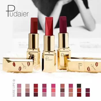 Pudaier Matte Matte Velvet Lipstick Lip Glaze Makeup Star Lipstick 01# Aubrey