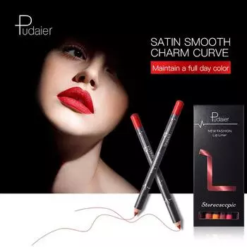 Pudaier New Lip Liner Водонепроницаемая не легко выцветающая матовая бархатная помада-ручка