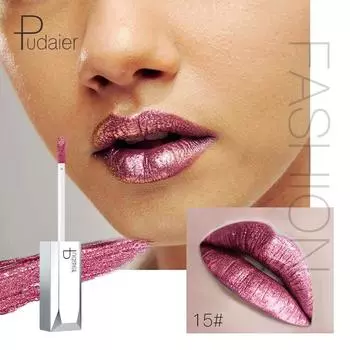 Pudaier Pearly Moisturizing Lip Glaze Star Shine Металлический матовый водостойкий блеск для губ Помада для макияжа губ 01#
