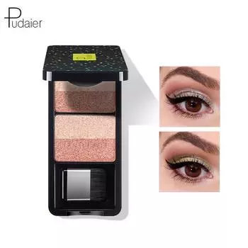Pudaier Перламутровые стереоскопические ослепительные градиентные тени для век Duo, водостойкие, не размазывающиеся, для снятия макияжа