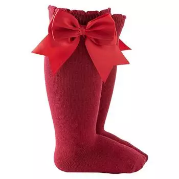 Pudcoco Детские гольфы до колена для маленькой девочки, однотонные чулки с бантом, дышащий аксессуар для одежды 0-2Т S for 0-12Month