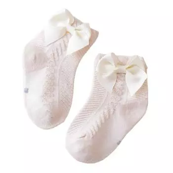 Pudcoco Toddler Baby Girl Ankle Socks Soft Thin Cotton Socks Summer Socks with Bows for Infants 0-3T XS 0-3 Months