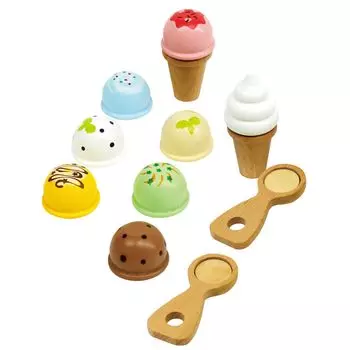 Puddy Directly Managed Limited First Play House Ice Cream Set Магнитная деревянная игрушка Развивающая игрушка в подарок [Издание Woody]
