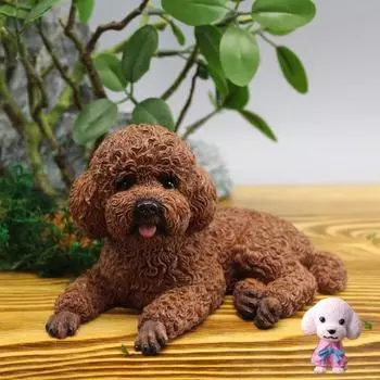 Пудель Бишон Фигурка Модель Кукла Интерьер Кафе Автомобильные Аксессуары,Корейский автомобильный аксессуар
