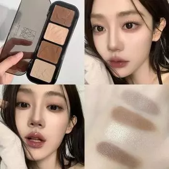 Пудра Aegyosal Face Stereoscopic Matte Brightening Bronzer Makeup Contouring Highlighter Shading Palette Natural Nose Shadow 4 Colors