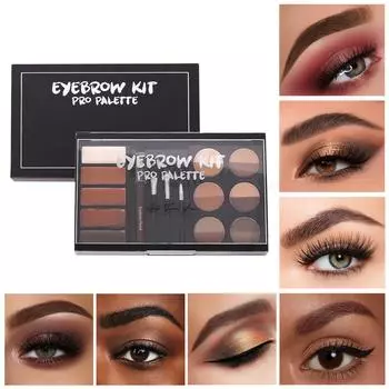 Пудра для бровей Крем для бровей Карандаш для бровей Тени для век Водостойкие One Size чёрный