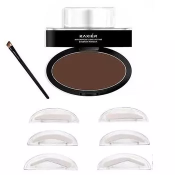 Пудра для бровей, макияж для глаз, штамп для бровей, водостойкая серая, коричневая пудра для бровей с кистью для бровей, инструменты