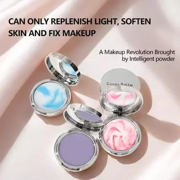 Пудра для фиксации макияжа Матовый праймер Бальзам для лица Макияж Долговечный водостойкий косметический консилер для контроля жирности Водостойкая и устойчивая к поту прессованная пудра фиолетовый