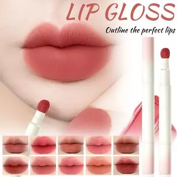 Пудра для губ Крем-кушон для губ Матирующий крем для губ Глазурь для губ Кирпично-красная белая помада Макияж для губ Грязь для губ 20 мл One Size розовый