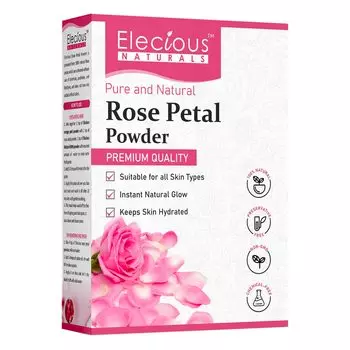 Пудра Elecious Pure Rose Petals для лица, кожи и волос. Без химикатов, консервантов, ГМО, без добавления искусственных красителей, 200 г 7 oz