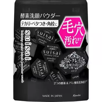 Пудра Kanebo Suisai Beauty Clear Black Powder Wash (Обычный) 12,8 г Очищающее средство для лица (порошок) suisai n Для использования] - Возьмите одну капсулу порошка в ладонь