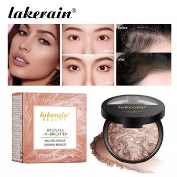 Пудра Lakerain Marble Baking Powder Contouring Tray, естественно осветляющая тени для носа, румяна, хайлайтер, контурная пудра 11g