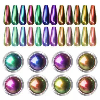 Пудра Magic Mirror Оптический Хамелеон, Зеркальная Зеркальная Пудра Симфония Разнообразие, Блеск для Нейл-Арта