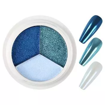 Пудра May Brown Ice Nail Glow Mirror M10192, 1 шт., синий