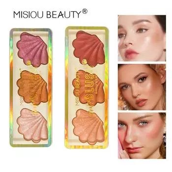 Пудра-ракушка Пудра для теней для век Нежная без летучей пудры для осветления цвета кожи Жемчужный легкий ремонт Блестящие румяна для гриля #01-highlight