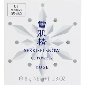 Пудра Sekkisei Snow CC 01, слегка яркий натуральный оттенок кожи, 8 г