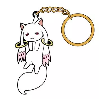 Puella Magi Madoka Magica the Movie Rebellion Kyubey Tsumamare Keychain [New Edition]