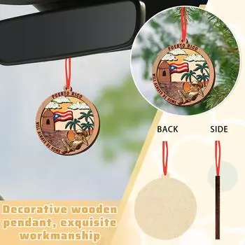 Puerto Rican Wooden Frogs Pendant Wooden Crafts Valentine s Day Gift Decoration Pendant One Size жёлтый