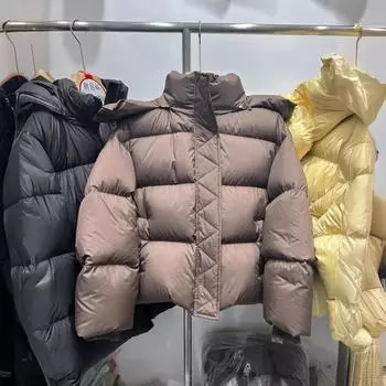 Puff Cloud New National Standard 85 Белый гусиный пух, зимняя новая женская короткая утепленная куртка с капюшоном, свободная куртка S кофейный