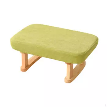 Пуфик-подставка для ног с деревянными ножками для дома и офиса зелёный